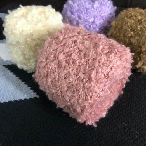 MEIFULLE Ovillo de Lana para Tejer, 50 g/Bola, para Hacer suéteres, Bufandas, Manualidades, Hilo de Crochet, Hilo de Bucle, Colorido, para Hacer tú Mismo, Lana Gruesa y esponjosa