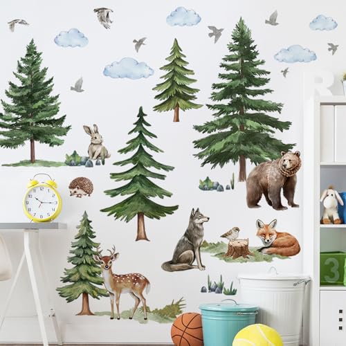 Vinilo decorativo 3D bosque verde para pared, 3 piezas miniatura 6