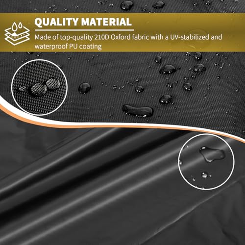 BEEWAY Garden Parasol Cover Waterproof, Outdoor Cantilever Parasol Cover with Zipper and Rod Fit for 2m to 4m Banana Patio Umbrella - 210D Oxford Fabric, Anti-UV , Windproof - 265 x 40/70/50cm - Image 2