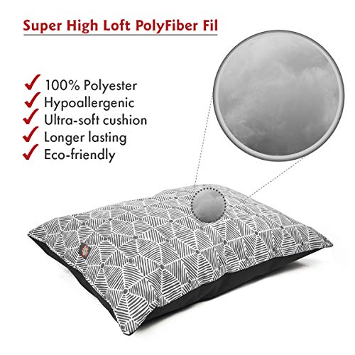Image of Majestic Pet Rectangle Medium Dog Bed Washable - Non Slip Comfy Pet Bed - Dog Crate Bed Super Value Pillow Dog Bed - Dog Kennel Bed for Sleeping - Dog Bed Medium Breed 35 x 28 Inch - Charlie Gray