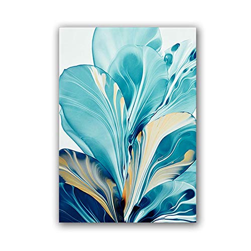 Impression abstraite lignes feuilles triptyque mural decoration salon 60x80 - 2