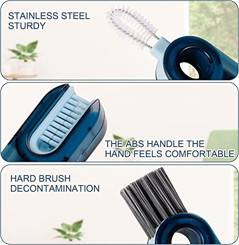 Image of VONT 3 in 1 Bottle Lid Gap Cleaning Brush, Tiny Bottle Cup Lid Straw Cleaner Tools Multi-Functional Crevice Cleaning Brush (Multy, 1)
