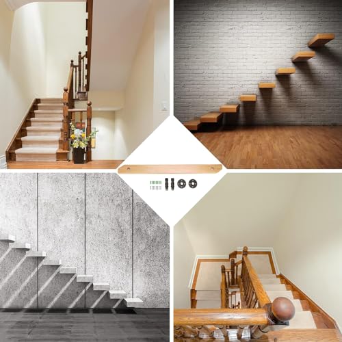 Rampe murale rustique rétro en bois pour sécuriser un escalier