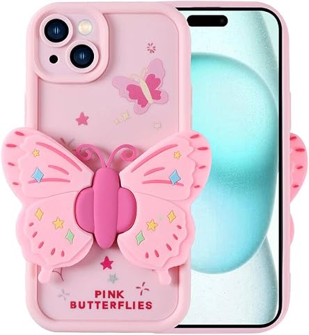 Zore Apple için uyumlu iPhone 15 Plus Kılıf Kamera Korumalı Figür Tasarımlı Zore Kapya Kapak Pembe Açık