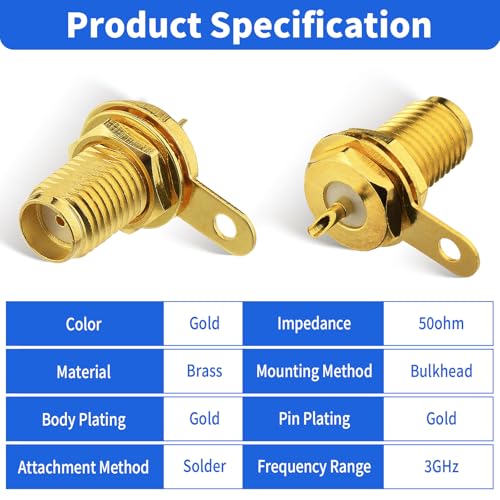 Conector SMA hembra panel con 5 piezas miniatura 2