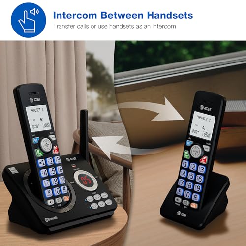Image of AT&T DECT 6.0 Cordless Phone, 2-Handset - Smart Call Blocker, Bluetooth Connect to Cell, Caller ID Announce, Answering Machine | DL72279