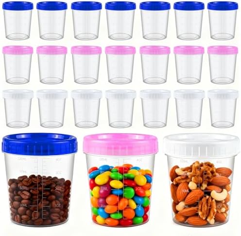 Boîtes de Conservation avec Couvercle, 24 Pièces 120ML/4oz Réutil...