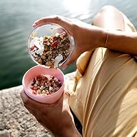 Mepal - Lunchpot Ellipse - Praktischer Joghurtbecher & Müslibecher - Unterteilung für Joghurt & Müsli - Geeignet für Gefrierschrank, Mikrowelle & Spülmaschine - 500 ml + 200 ml - Nordic Red – Ansicht 4