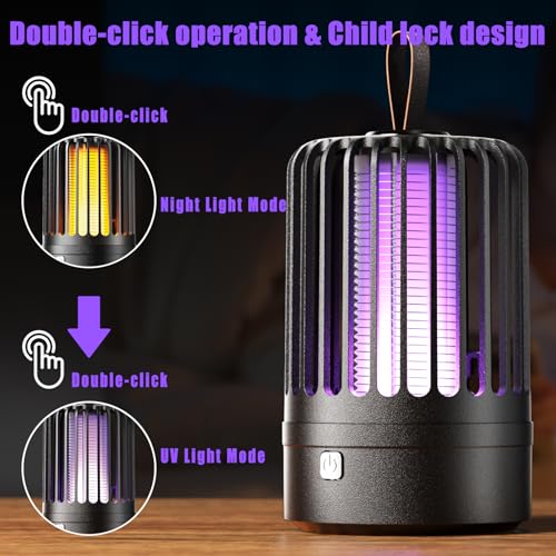 Insektenvernichter, Mückenlampe 2-in-1, elektrischer Fliegenvernichter, leistungsstarker 2800-V Insektenschutz, Fliegen und Mückenfänger für Innen,Außen,Garten,Camping