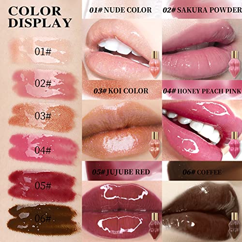 Lip Plumper Gloss Moisturize Hydrating Liquid Lipstick Smooth Wet N Wild Jelly Lip Gloss Stick Honey Shine Lip Sexy Red Plumping Lip Best Clear Lip Plumper Balm Liquid Party Disco (Nude Color) #TOP2