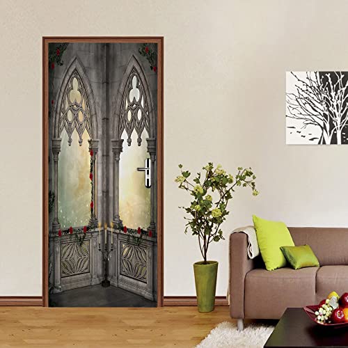 Sticker de porte 3D style marocain trompe l'oeil pour deco de chambre - 5