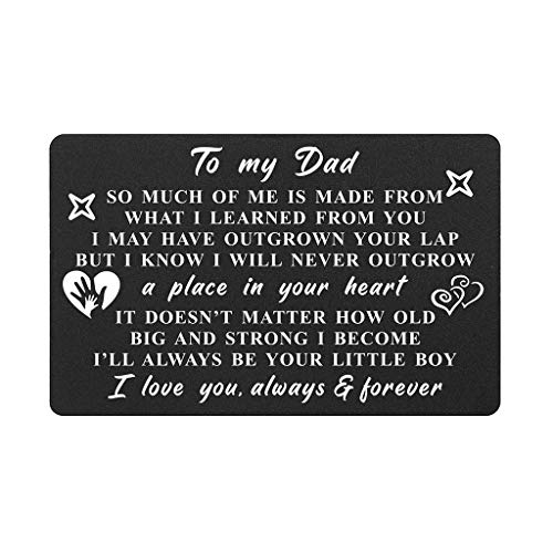 DEGASKEN Dad Gifts from Son, I Love You Dad Wallet Card, So Much of Me is Made from You, Fathers Day Card from Son
