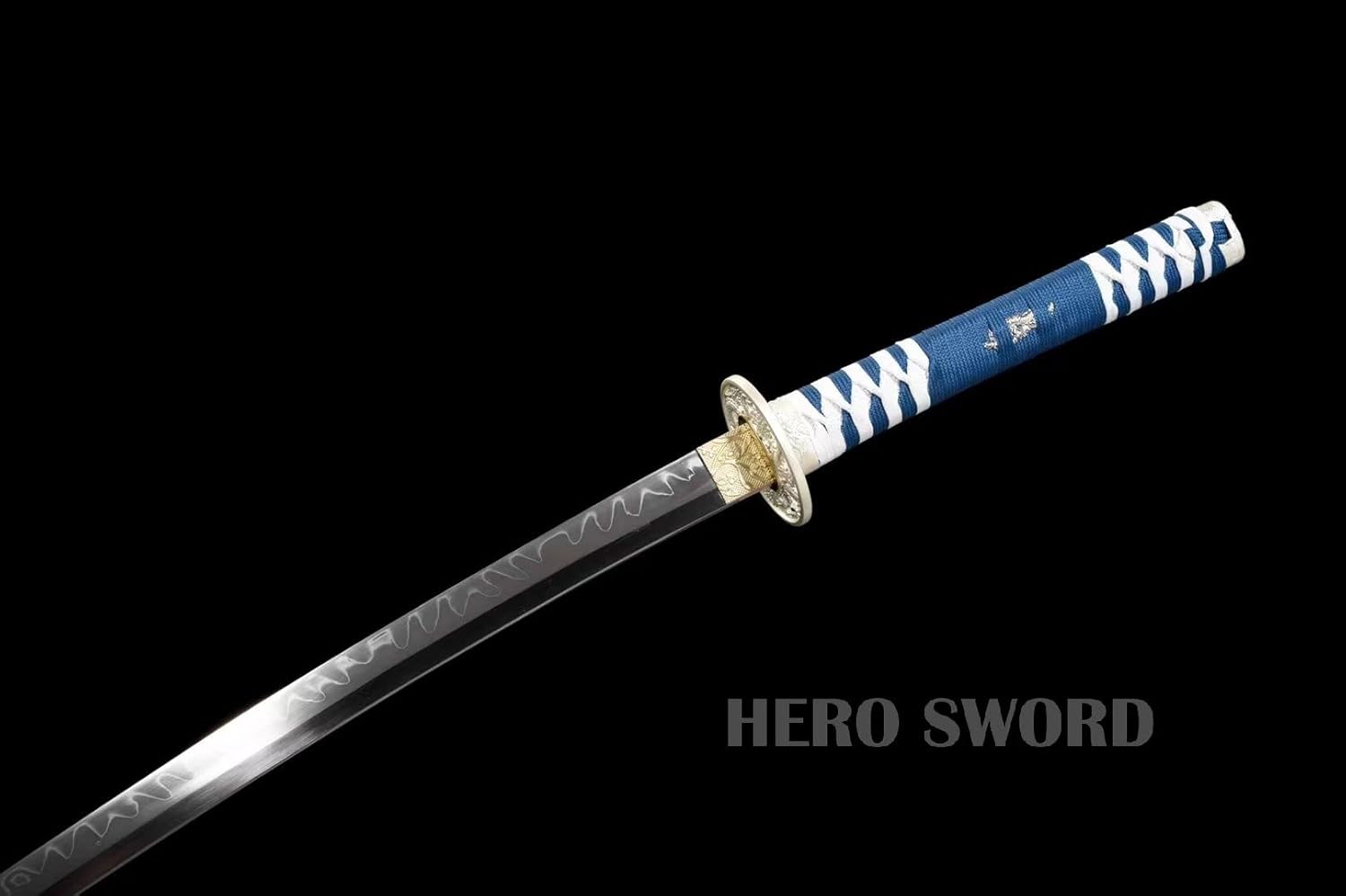 Real Hamon Katana Samurai Sword,Razor Sharp Handmade Katana,Japanese Swords Full Tang Blade Clay Tempered T10 High Carbon Steel Traditional Heat Tempered Sliver Dragon Katana