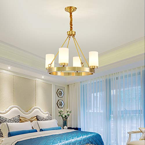 Full copper chandelier E27 suspension plafonnier bronze 8 têtes