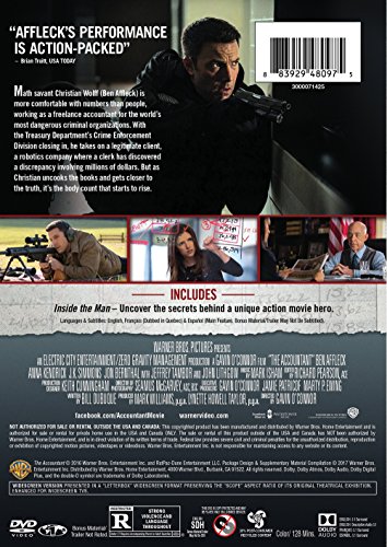 DVD de The Accountant USA para disfrutar una noche de thriller y suspense en casa 3