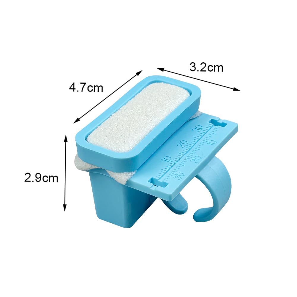 Endo File Clean Stand with Measuring Ruler, YOUYA DENTAL Mini Instant Endodontics File Cleaning Sponge Dental Root Canal Measurement Finger Ruler Integrated Endodontics Sponge Clean Holder (Blue)