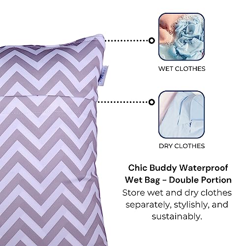 Image of Chic Buddy Waterproof Wet Bag, Washable, Reusable for Travel, Beach, Pool, Stroller, Diapers, Dirty Gym Clothes, Wet Swimsuits, Toiletries (Wild Streak, Wet Bag /Dry Bag)