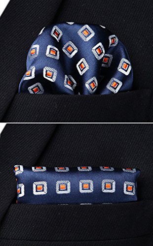 HISDERN Cravatta classica Fazzoletto da sposa a
