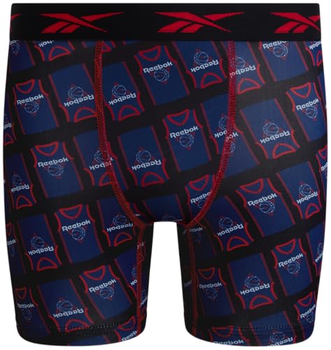 Reebok Boys Boxer Briefs - 6 Pack Performance Soft Stretch Breathable 5” Inseam Boxer Briefs Boys Underwear (6-18), Size 12-14, Blue Depths/Chinese Red/Black Print Reebok Boys Boxer Briefs - 6 Pack Performance Soft Stretch Breathable 5” Inseam Boxer Briefs Boys Underwear (6-18), Size 12-14, Blue Depths/Chinese Red/Black Print - Image 4