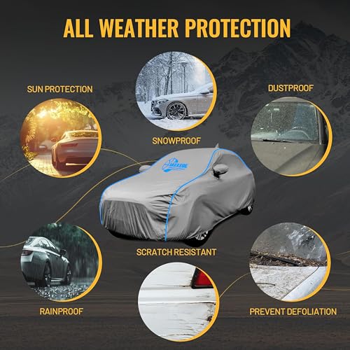 Image of Tata Altroz Back Anteena 2025 Model Grey Cover Waterproof with Free Bag and All Weather for Car Cover,100% Waterproof Outdoor Car Covers Rain Snow UV Dust Protection. Custom Fit