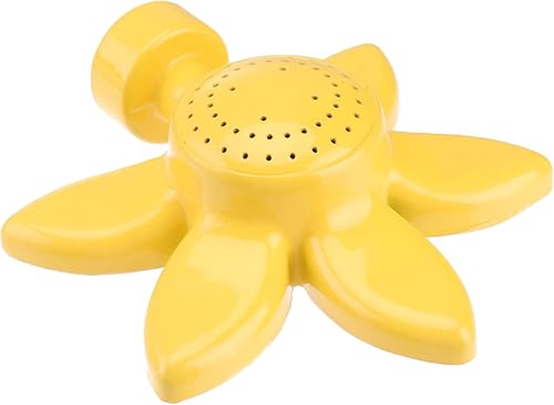 Rociador de manchas de metal, amarillo, rociadores de césped de 360 grados para patio con agua suave, rociador pequeño, cobertura de hasta 30 pies