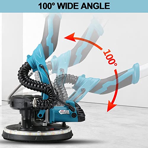 1800W Telescopische Gipsplaten Schuurmachine Wandschuurmachine 1000-2100RPM Elektrische Gipsplaten Schuurmachine met Led… - Afbeelding 5