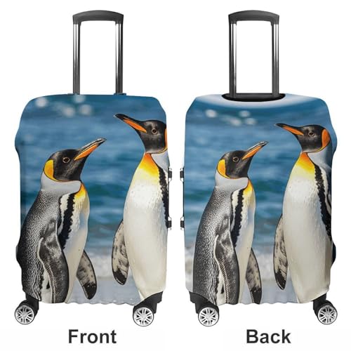 Penguin And Sea Luggage Cover, Washable Elastic Suitcase Cover Protector Fit 18-32 Inch Luggage3
