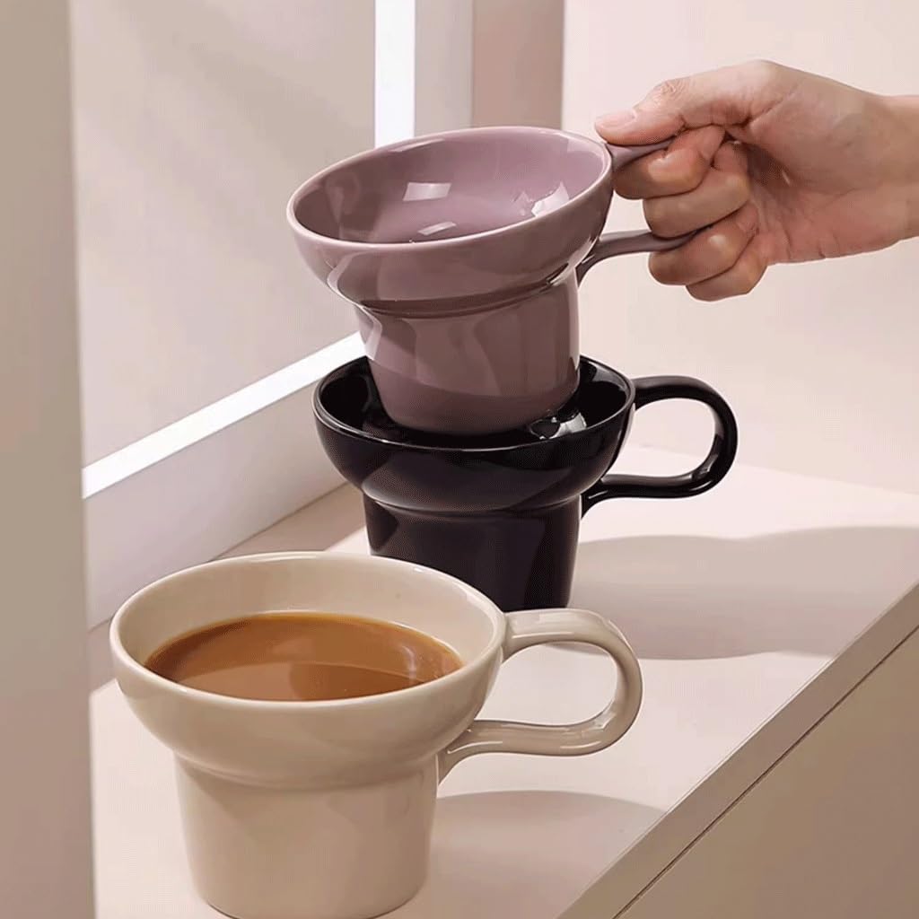 ENGENDER Tazas Cafe Taza De Café De Cerámica, Taza De Desayuno, Taza De Leche Sencilla, Uso Doméstico Mug Cups(D)