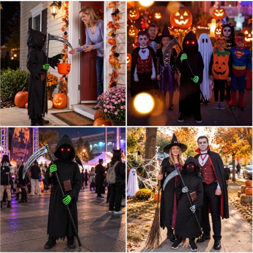 Lucky Merit 27 PCS Grim Reaper Halloween Costume for Kids Ages 5-12 - image 8