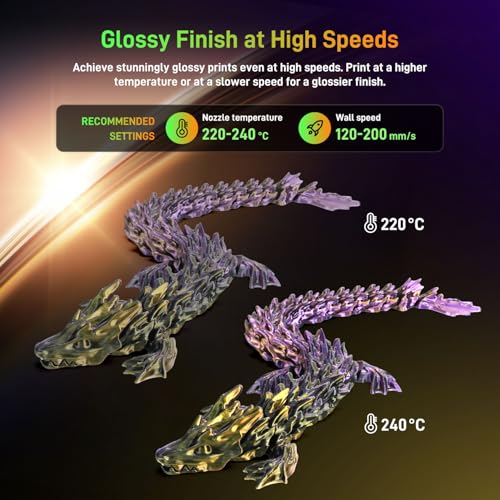 Image of FLASHFORGE Silk Tri-Color PLA Filament 1.75mm, Coextrusion Black Gold Purple Triple Color Rainbow 3D Printer Filament, Enchanting Silk Finish with 360 Multicolor Shifting Color Effect