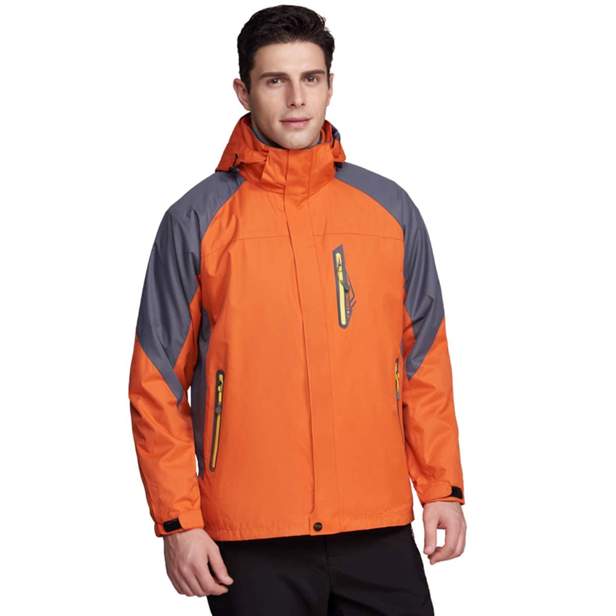 Veste de ski imperméable et respirante manteau d'hiver chaud homme orange