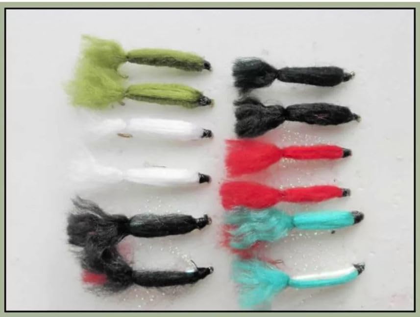 Baby Doll Trout Fishing Flies, 12 Pack, 6 Colours, Size 10, For Fly Fishing, lures, streamers, still waters