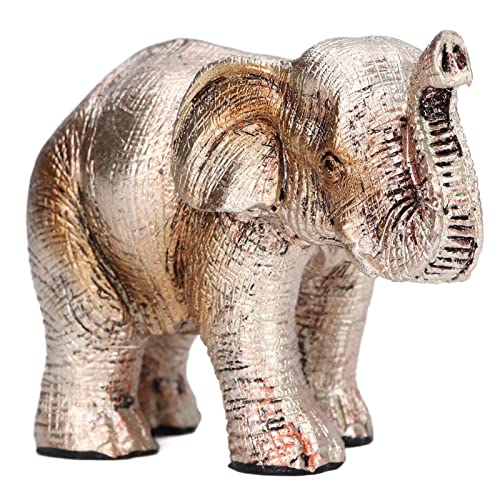 LetCart Elephant Statue Elephant Figurine Elephant Decor Statue Retro Style Exquisite Workmanship Elegant Cute Animal Decoration for Home Office Hotel Cafe Synthetic Resin 138g (A)
