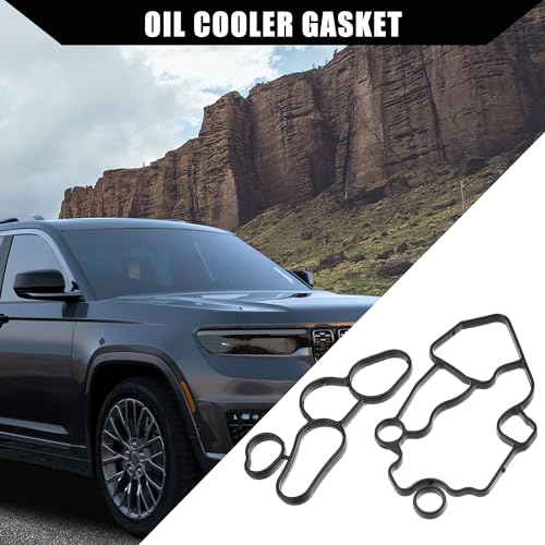 Image of No.06D117070 /06F115441 Oil Cooler Gasket for Audi A3 2.0L 2006-2008 / Inner Engine Oil Filter Adapter Gasket /Durable Rubber / 1Set Black