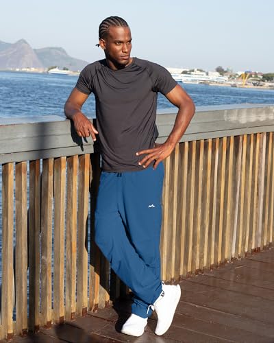 maamgic Men’s Sweatpants Joggers with Zipper Pockets, 4-Way Stretch Quick Dry Lightweight Athletic Hiking Pants2