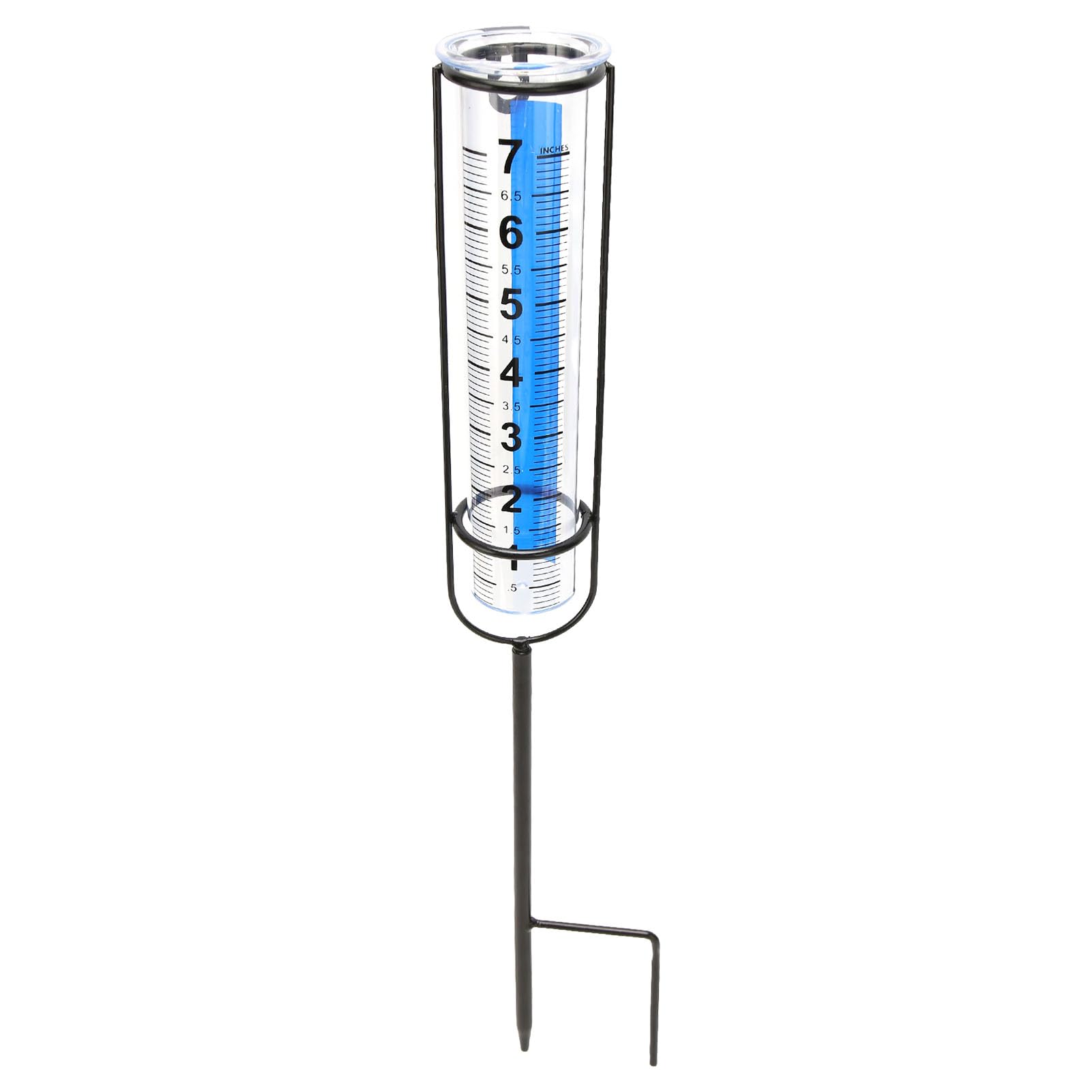 JAOCDOEN 2 Foot Plug, Large Font, Blue Strip Metal Stake Rain with Detachable Rain Gauges for Garden Lawn Patio Farm Use, Easily Inserted into The Ground