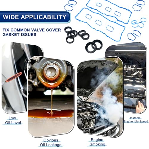 Image of 3.6L Valve Cover Intake Manifold Gasket Set Compatible with Jeep Dodge Chrysler 200 300 Wrangler Cherokee Journey Challenger Charger Durango Ram 1500 ProMaster 3.6 V6 2011-2020 VS50805R 5184596AE