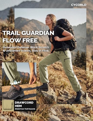 Image of Cycorld Women's-Hiking-Pants-Convertible Quick-Dry-Stretch-Lightweight Zip-Off Outdoor Pants with 5 Deep Pockets