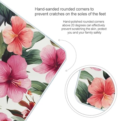 Báscula digital de baño con diseño floral hawaiano miniatura 4