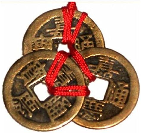 Chinese Feng Shui Coins for Wealth and Success-Two Sets of Three with Red Envelopes