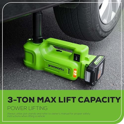 Image of Greenworks 24V Brushless 2 pcs Cordless Power Tool Combo Kit, include 3 /8 inch 150-ft lbs. Impact Wrench, 3 Ton Max Loading Car Jack, Include 2 x 2Ah Batteries and 1 Fast Charger