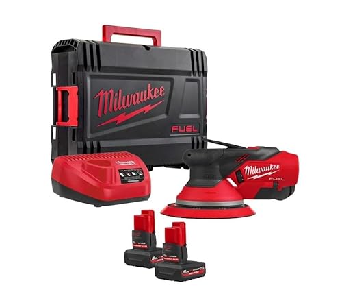 Milwaukee M12 Fuel FROS2.5-502X 12v Brushless 150mm Random Orbital Sander Inc 2X 5.0Ah Batteries