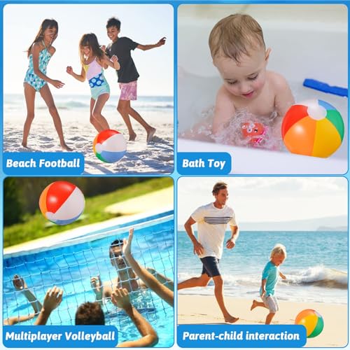 SCIONE 6 Stück Wasserball Aufblasbar 22cm Bunt Strandball Inflatable Beach Ball Klein Schwimmbad Pool Strand Spielzeug Ball für Kinder
