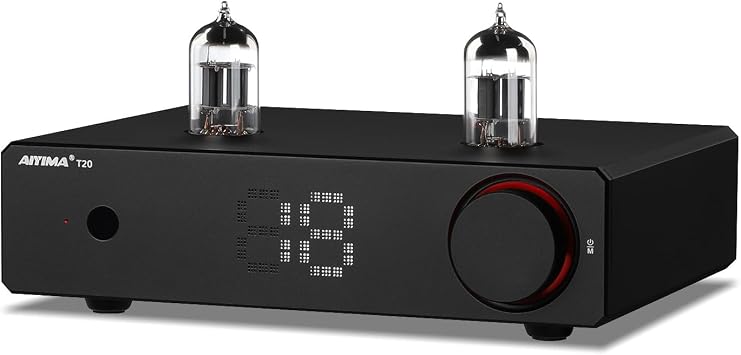 AIYIMA T20 Fully Balanced Tube Preamp for Home Audio - ECC83 Tube Design, Swappable Op-Amps & Tubes, XLR/RCA Inputs/Outputs, Pre-Amp for 2 Channel Stereo Hi-Fi Amplifier & 2.1 Theater Setup