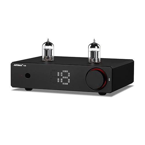 AIYIMA T20 Fully Balanced Tube Preamp for Home Audio - ECC83 Tube Design, Swappable Op-Amps & Tubes, XLR/RCA Inputs/Outputs, Pre-Amp for 2 Channel Stereo Hi-Fi Amplifier & 2.1 Theater Setup