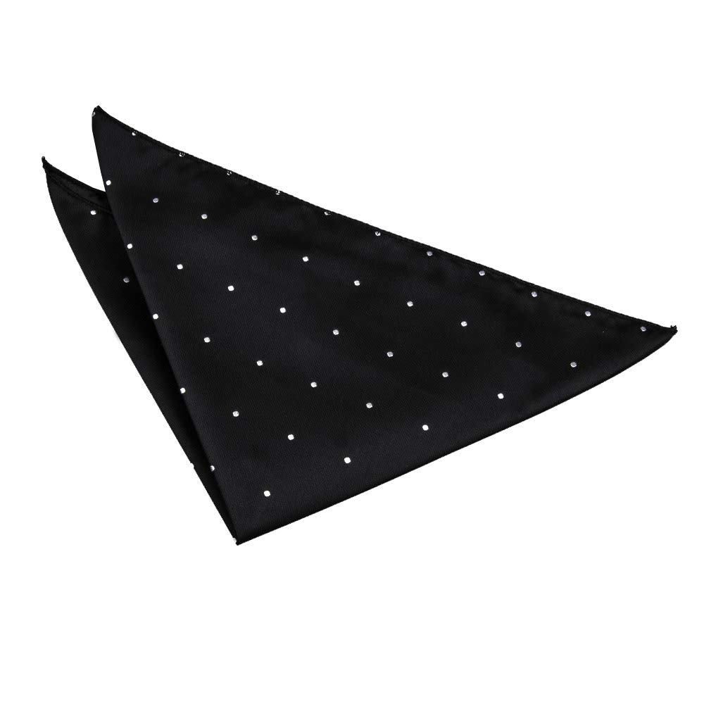 Dqt Men's Pin Dot Black Black Solid Plain Stripe Floral Paisley Polka Dot Tartan Pocket Square