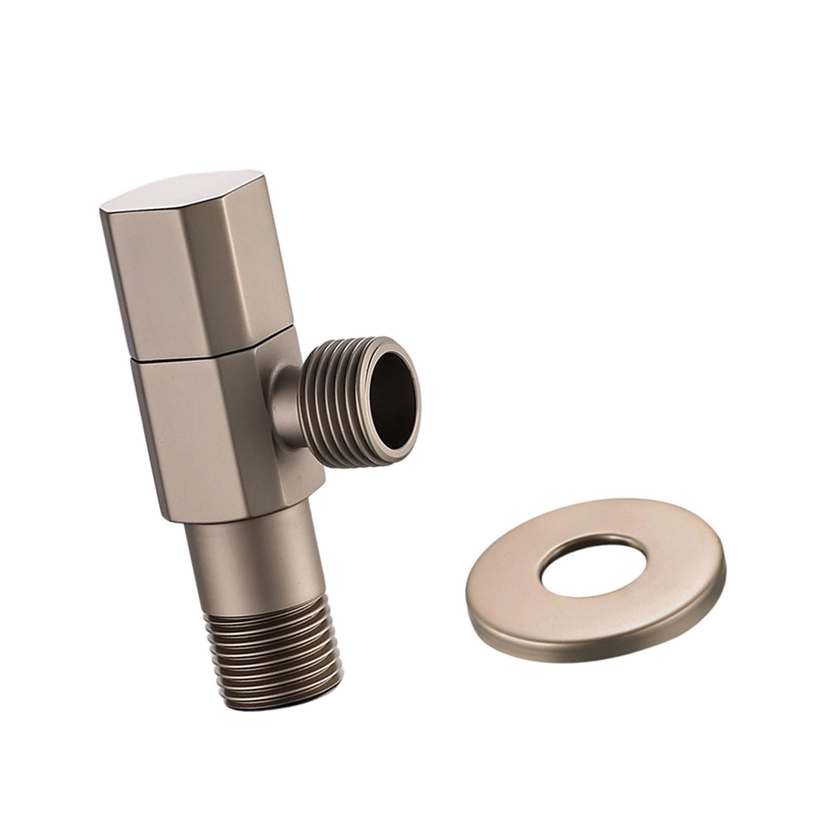 Elnwnnkc Milky Silver Water Shut Down Valves Brass 1 / 2Inch Turn Angles Stop Plumbing Fitting For Hot/Cold Water Systems Brass Angles Stop