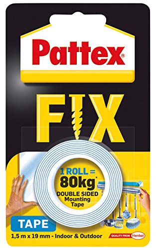 Nastro Biadesivo Extraforte Pattex 22500, 19x25mm, Universale, Bianco