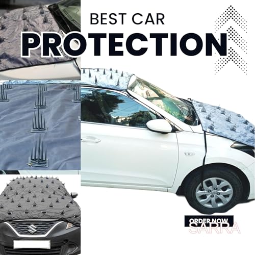 Image of SARRA Permium Quality Car Protection Covers From Dog /Monkey Sitting On The Top Of Or Bonnet (Pack 1 - Bonnet, Smallfor Car, Grey)