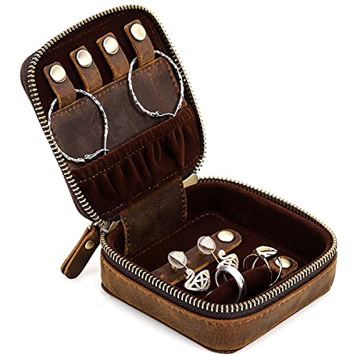 CONTACTS Zipper Genuine Leather Jewellery Box Jewellery Organizer...